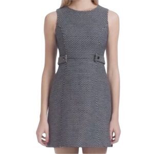 Shoshanna‎ Women’s Angela Shift Navy White Metallic Tweed Dress Classic Size 0